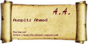 Auspitz Ahmed névjegykártya